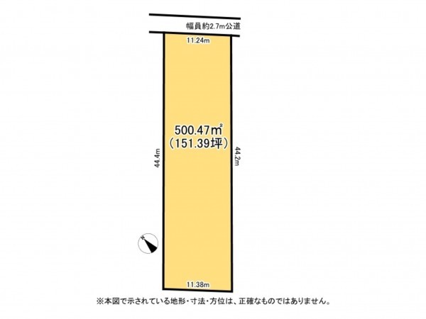 鈴鹿市東旭が丘、土地の間取り画像です