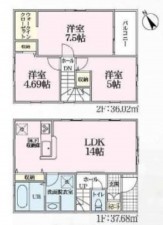 鈴鹿市南若松町、新築一戸建ての間取り画像です