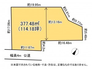 鈴鹿市江島町、土地の間取り画像です