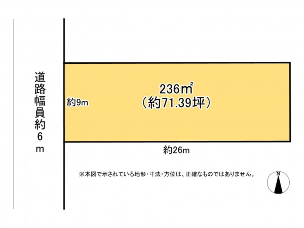 亀山市関ケ丘、土地の間取り画像です