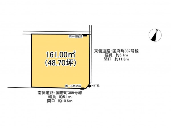 鈴鹿市国府町、土地の間取り画像です