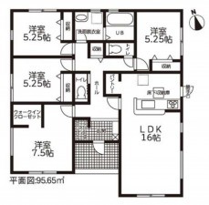 鈴鹿市甲斐町、新築一戸建ての間取り画像です