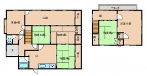 鈴鹿市南玉垣町、中古一戸建ての間取り画像です