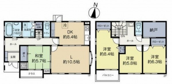 鈴鹿市平田、中古一戸建ての間取り画像です