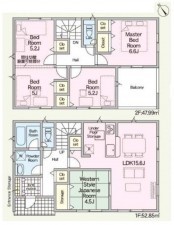 鈴鹿市東磯山、新築一戸建ての間取り画像です