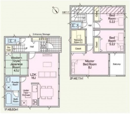 鈴鹿市東磯山、新築一戸建ての間取り画像です
