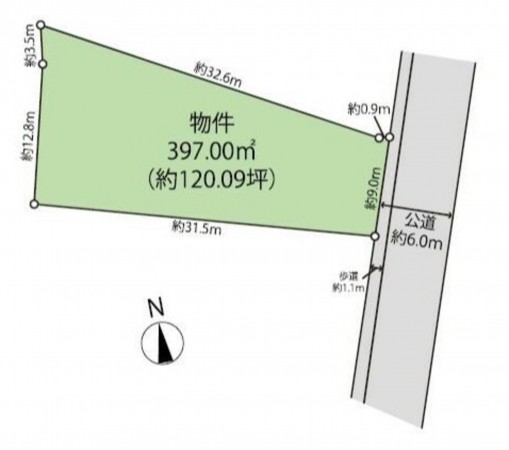 亀山市関町鷲山、土地の間取り画像です