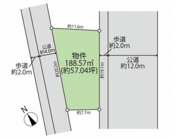 鈴鹿市南玉垣町、土地の間取り画像です