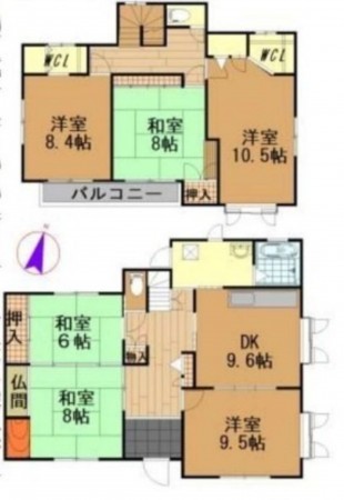 鈴鹿市三日市、中古一戸建ての間取り画像です