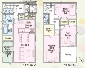 鈴鹿市若松北、新築一戸建ての間取り画像です
