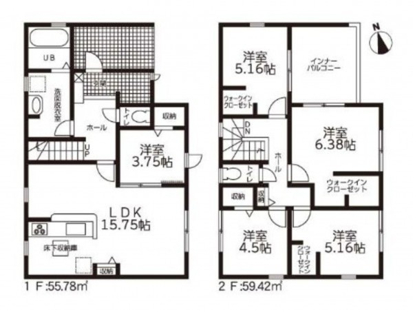 鈴鹿市長太新町、新築一戸建ての間取り画像です