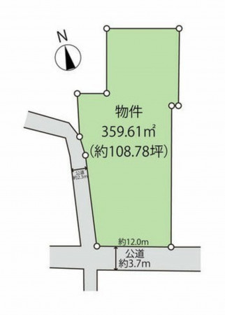 亀山市中庄町、土地の間取り画像です