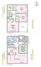 亀山市羽若町、新築一戸建ての間取り画像です