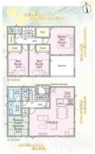 亀山市羽若町、新築一戸建ての間取り画像です