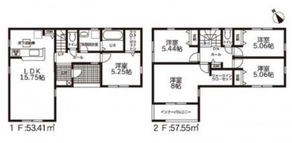 鈴鹿市磯山、新築一戸建ての間取り画像です
