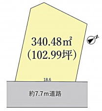 鈴鹿市若松中、土地の間取り画像です