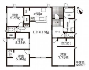 鈴鹿市長太旭町、新築一戸建ての間取り画像です