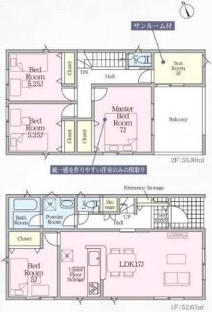 鈴鹿市岸岡町、新築一戸建ての間取り画像です