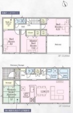 鈴鹿市岸岡町、新築一戸建ての間取り画像です
