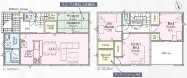 鈴鹿市岸岡町、新築一戸建ての間取り画像です