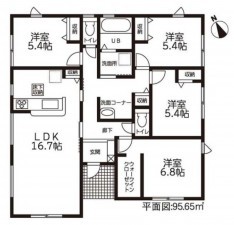 鈴鹿市庄野東、新築一戸建ての間取り画像です