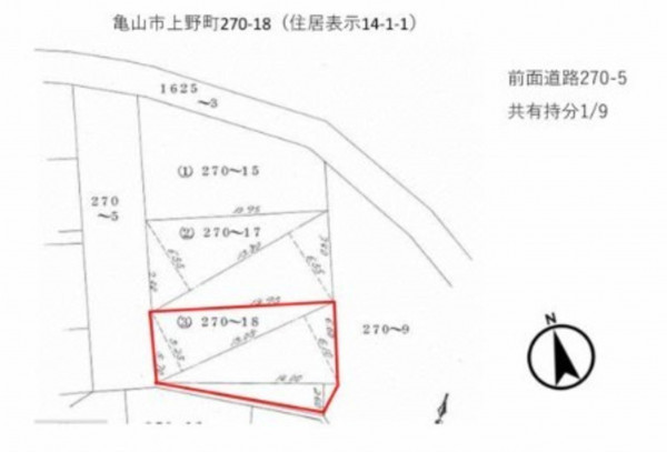 亀山市上野町、土地の間取り画像です
