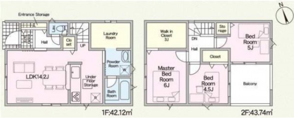 鈴鹿市長太新町、新築一戸建ての間取り画像です