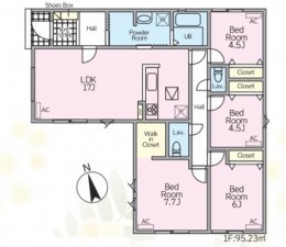 鈴鹿市長太新町、新築一戸建ての間取り画像です