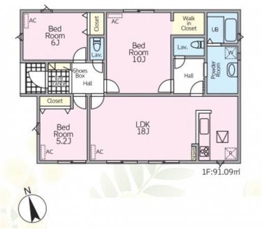 鈴鹿市長太新町、新築一戸建ての間取り画像です