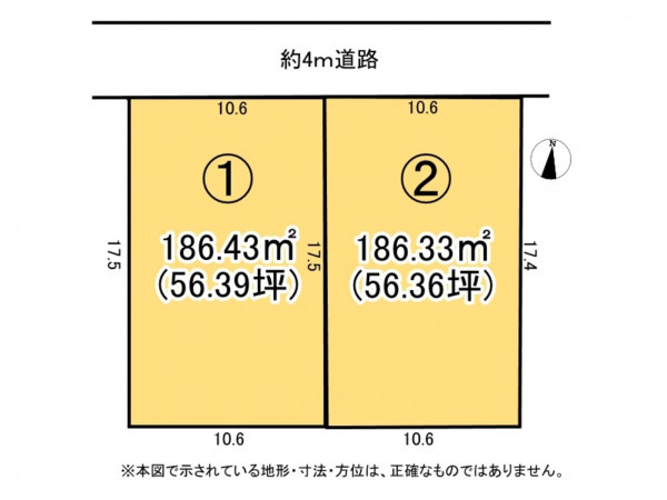 鈴鹿市自由ヶ丘、土地の間取り画像です