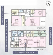 鈴鹿市桜島町、新築一戸建ての間取り画像です