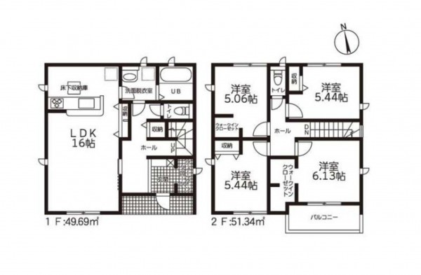 鈴鹿市岡田、新築一戸建ての間取り画像です