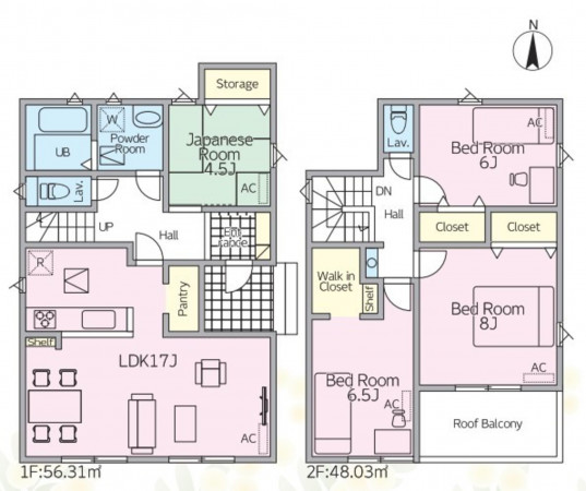 鈴鹿市住吉、新築一戸建ての間取り画像です