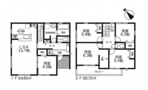 鈴鹿市若松北、新築一戸建ての間取り画像です