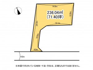亀山市野村、土地の間取り画像です
