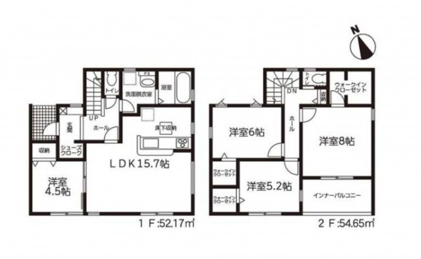 亀山市布気町、新築一戸建ての間取り画像です