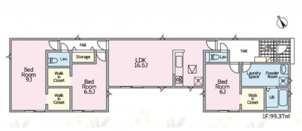 鈴鹿市白子、新築一戸建ての間取り画像です