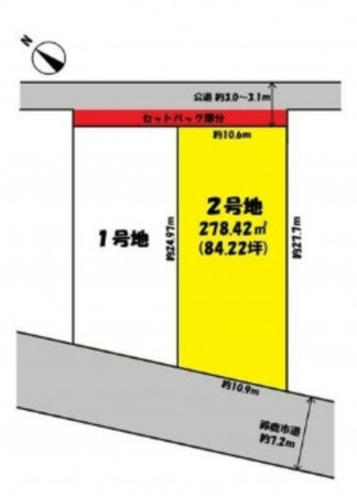 鈴鹿市長澤町、土地の間取り画像です
