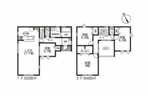 鈴鹿市若松西、新築一戸建ての間取り画像です