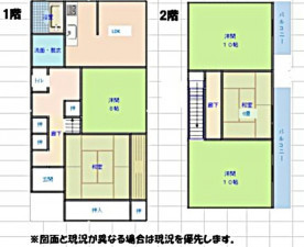 鈴鹿市自由ヶ丘、中古一戸建ての間取り画像です