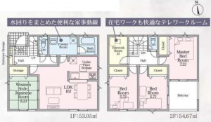 亀山市太岡寺町、新築一戸建ての間取り画像です