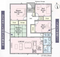 亀山市太岡寺町、新築一戸建ての間取り画像です