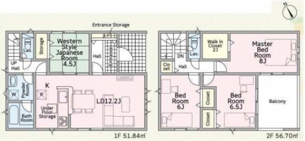 鈴鹿市白子、新築一戸建ての間取り画像です
