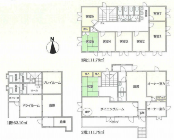 須坂市大字仁礼字峰の原、収益物件/別荘の間取り画像です