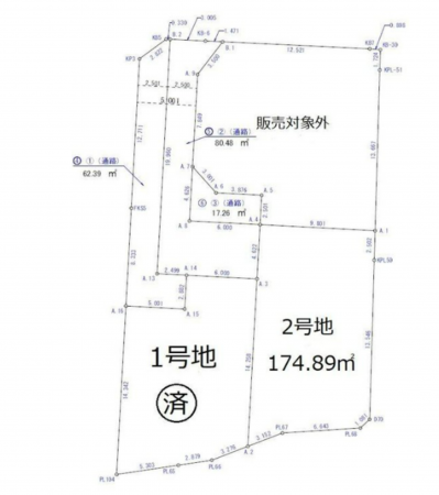 長野市中越２丁目、土地の間取り画像です