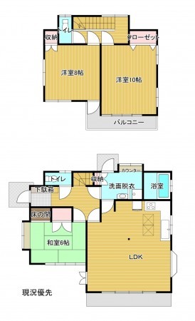 長野市大字富竹、中古一戸建ての間取り画像です