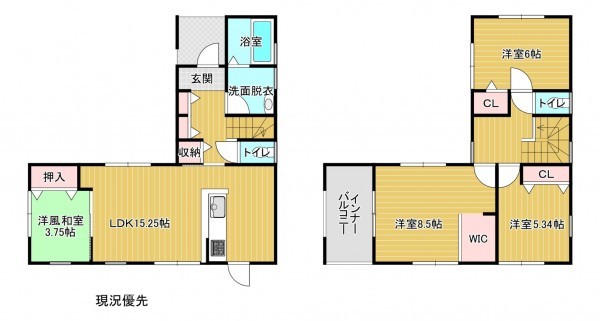 須坂市臥竜１丁目、新築一戸建ての間取り画像です