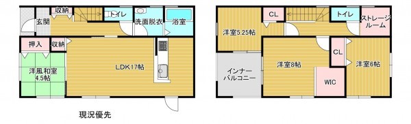 須坂市臥竜１丁目、新築一戸建ての間取り画像です