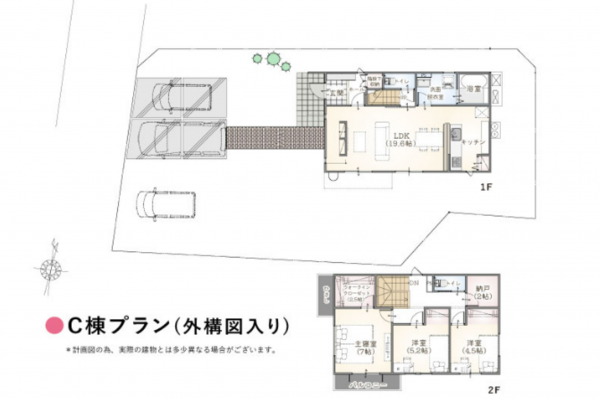 上高井郡小布施町大字都住、新築一戸建ての間取り画像です