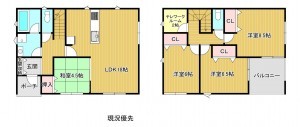 長野市西和田２丁目、新築一戸建ての間取り画像です